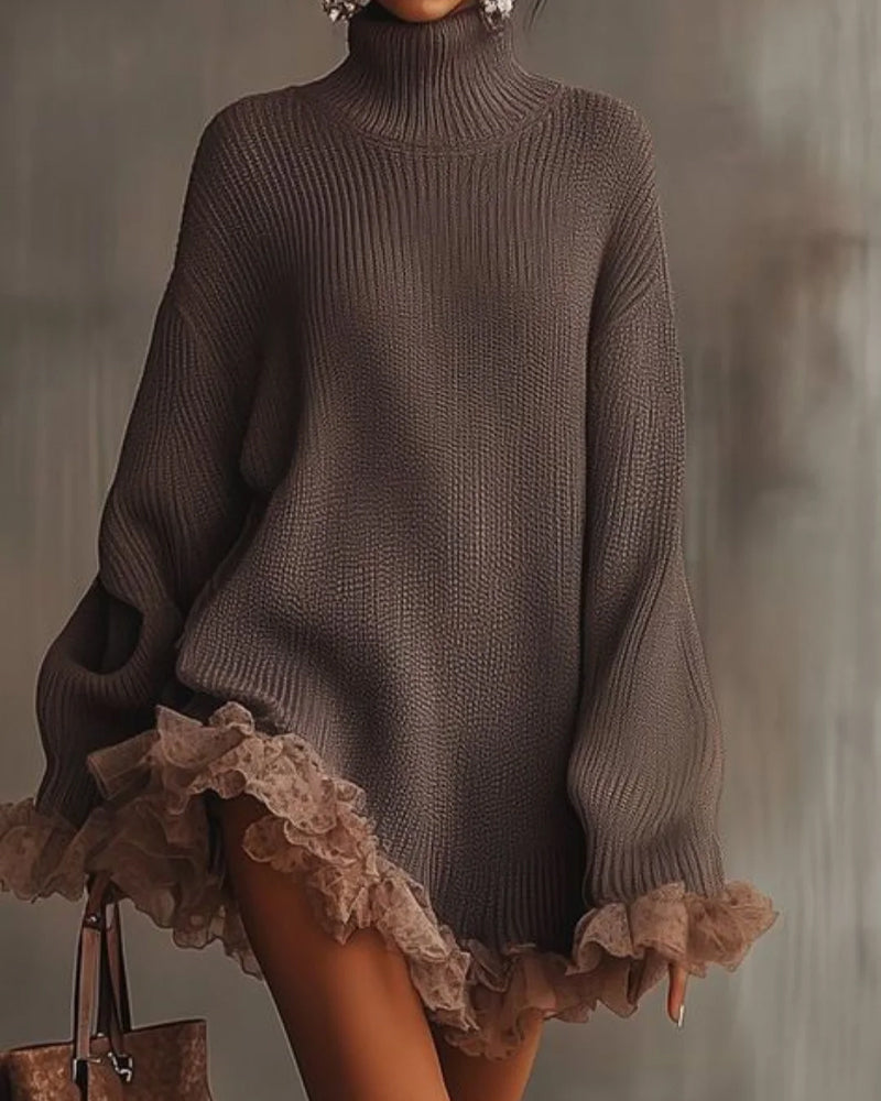 Set Med Elegant Stil, Pullover Lag Och Camisole Kjole