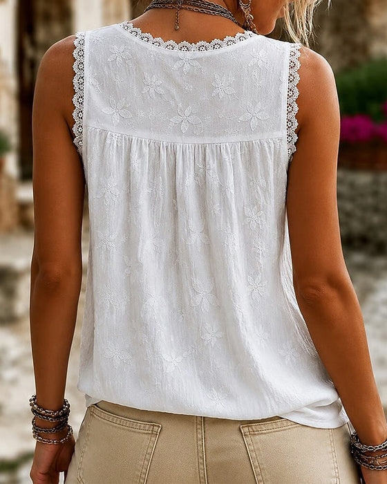 Tanktop V-Hals Enfarvet Blonder