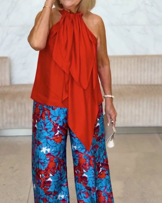 Tank Top Bånd Ærmeløs Halter