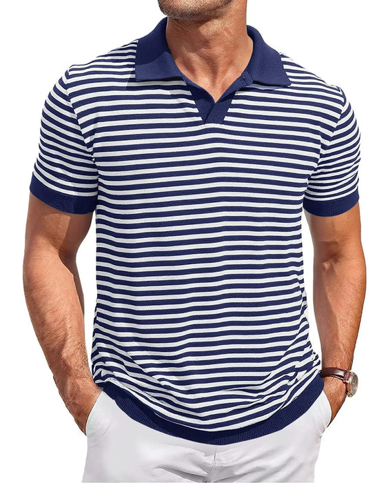 T-Shirt Polokrave Stribe Farveblok