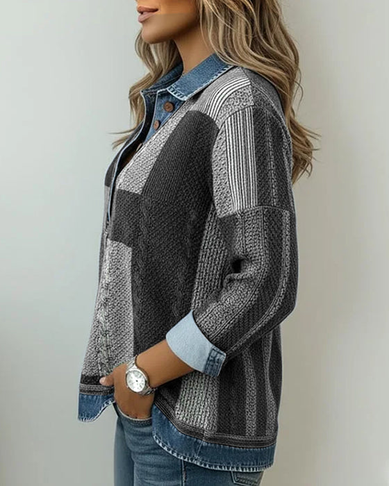 Sweatshirt Med Lange Ærmer Og Farvebloktryk