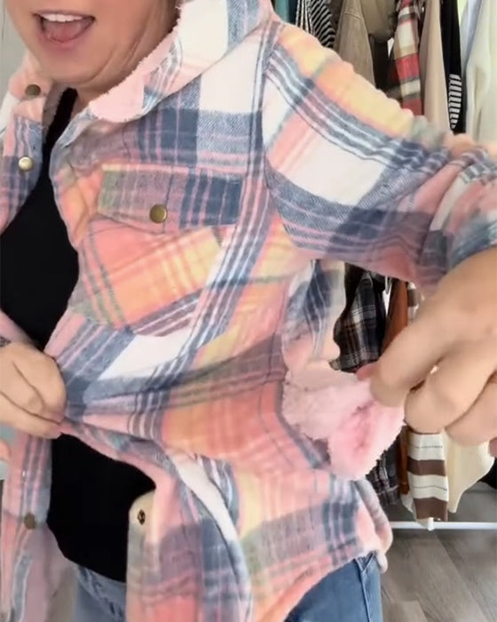 Gitteret Hættet Uldfrakke