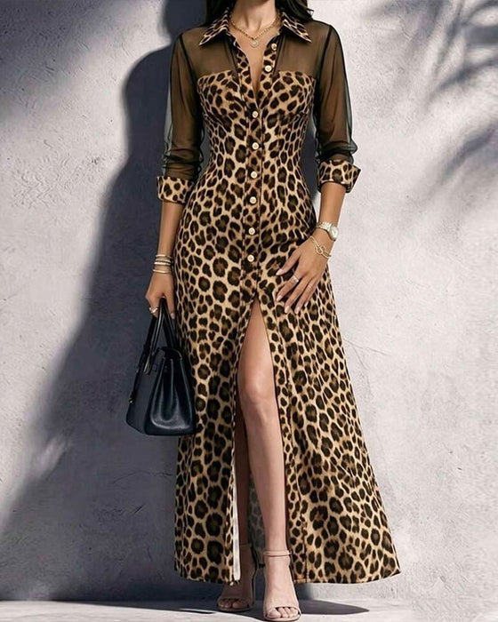 Kjole Slag Leopard Trendy