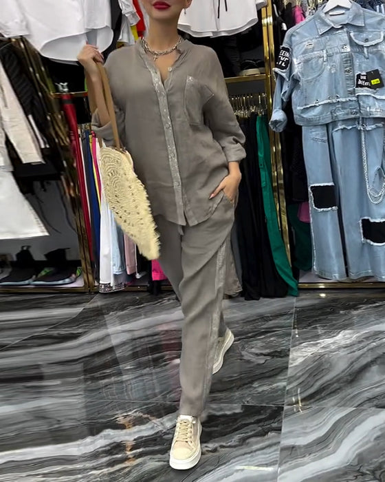 Jakkesæt Ståkrave Lomme Afslappet