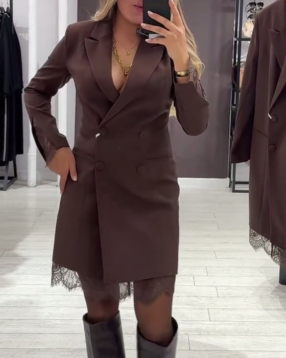 Kjole Med V-Hals Og Indslag Til Arbejde