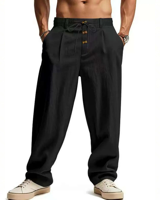 Bukser Casual Ensfarvet Lige Ben