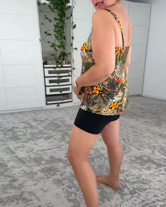 Badedragt To-Delt Trykt Boksershorts