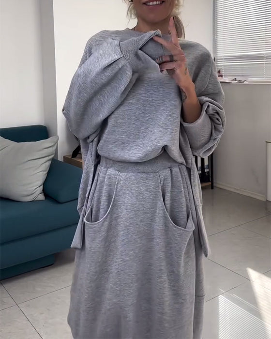 Sweatshirt & Nederdel Sæt Sammenhørende