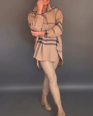 Afslappet uregelmæssig ternet skjorte