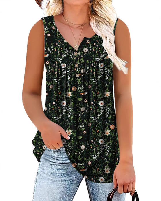Tank Top Blomstret Ærmeløs