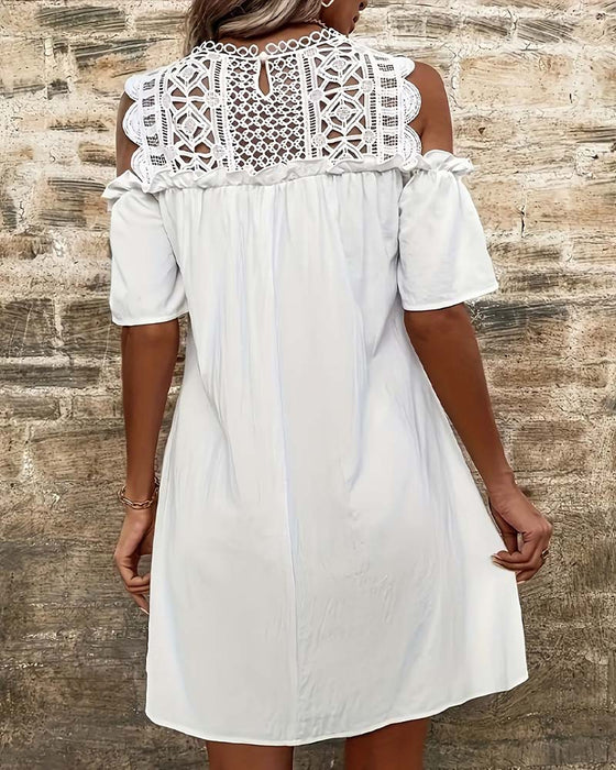 Kjole Udskæring Off-Shoulder Kort