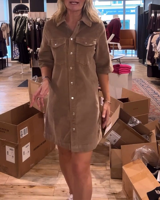 Kjole Med Halværmer I Ensfarvet Design