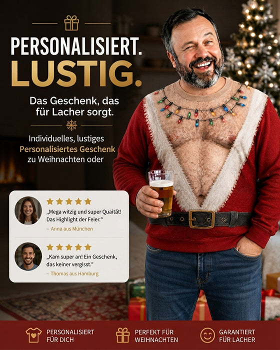 Sweatshirt Rundhalset Muskelprint Julestil