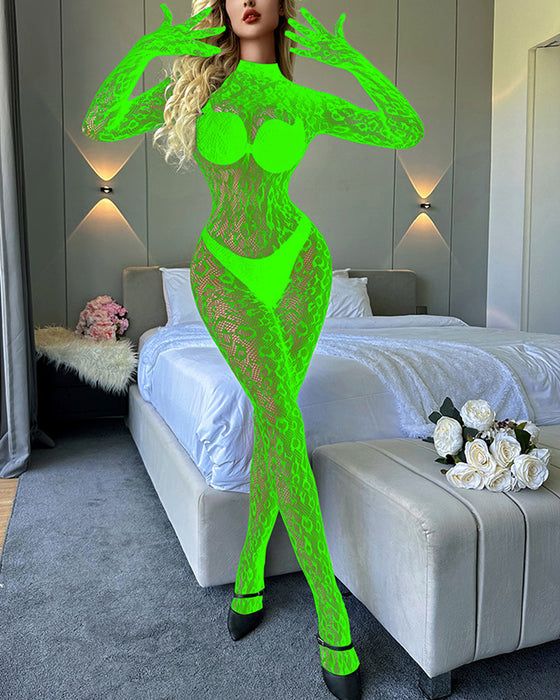 Undertøj Langærmede Enkeltdelte Fiskenetstrømper