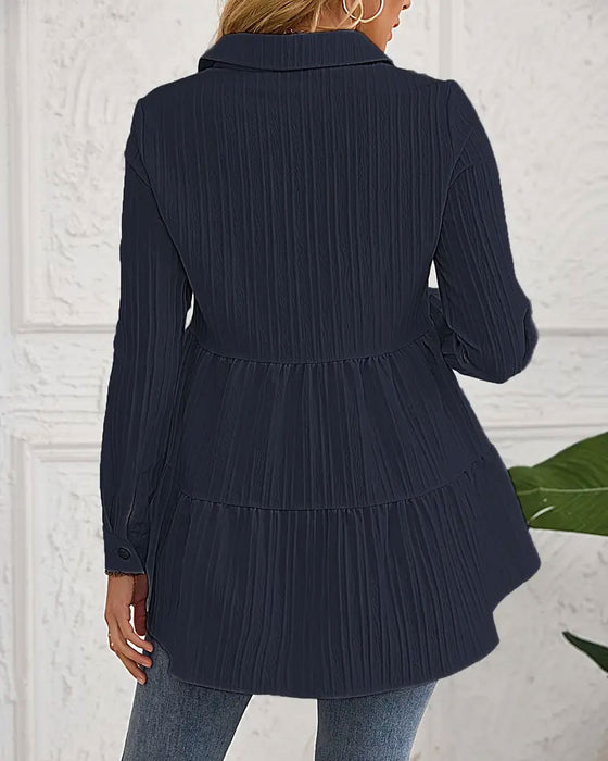 Elegant Skjorte Med Reverskrave Og Taljeret Snit