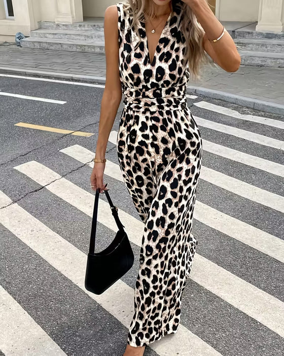 Hoppdragt Leopard Tryk Ærmeløs