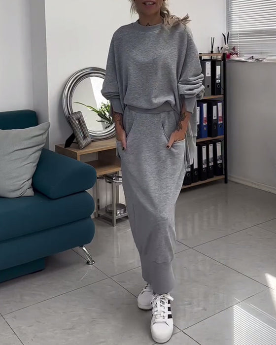 Sweatshirt & Nederdel Sæt Sammenhørende