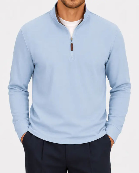 Herre Sweatshirt Halv-Zip Ståkrave Langærmet