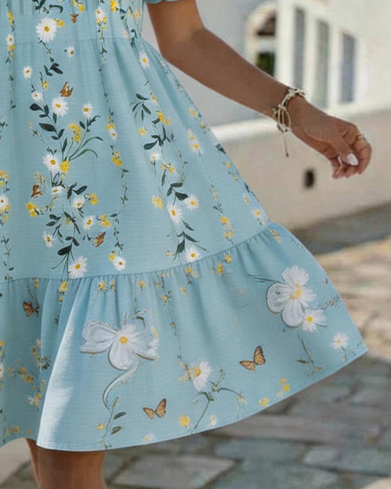 Kjole Daisy Blonde Kort Ærme Ferie