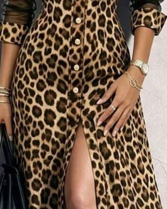 Kjole Slag Leopard Trendy