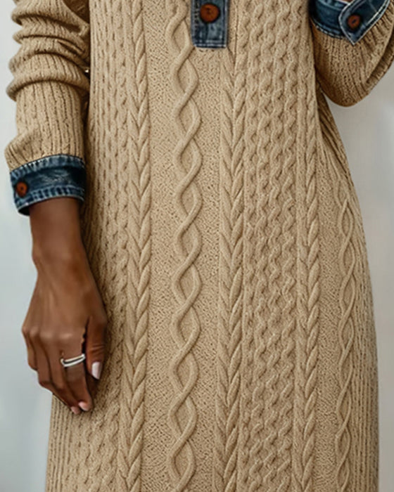 Kravekjole I Denim Med Hulstrik Og Lappearbejde