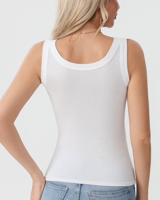 Cami‑Top Solid Farve Med Indbygget Bh