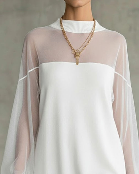 Kjole Lygterme Ensfarvet Patchwork