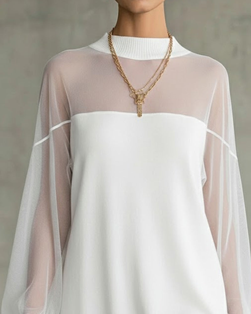 Kjole Lygterme Ensfarvet Patchwork