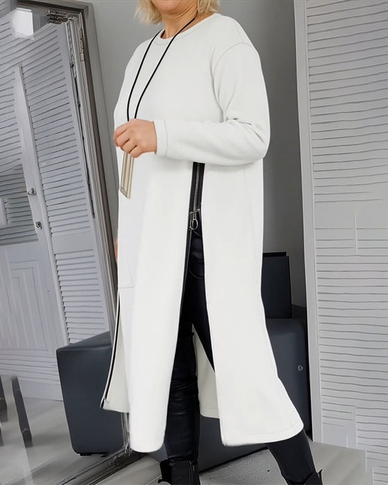 Kjole Stilfuld Stor Lomme Lynlåsdesign