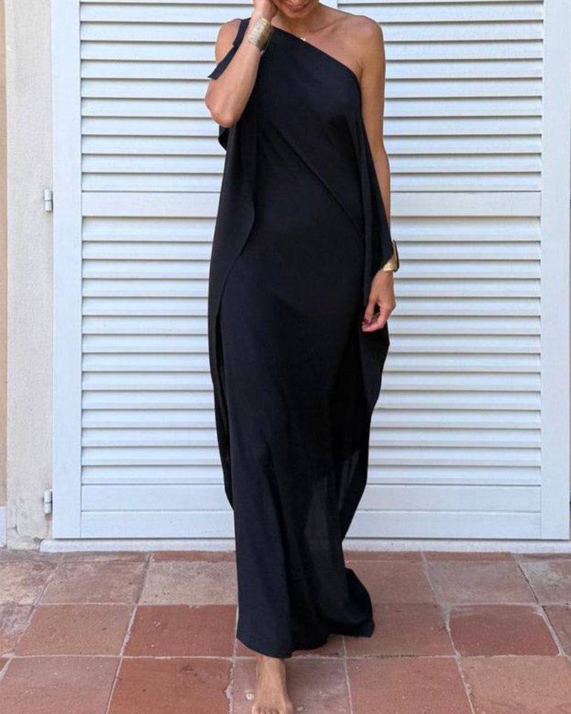 Kjole Flydende Ensfarvet