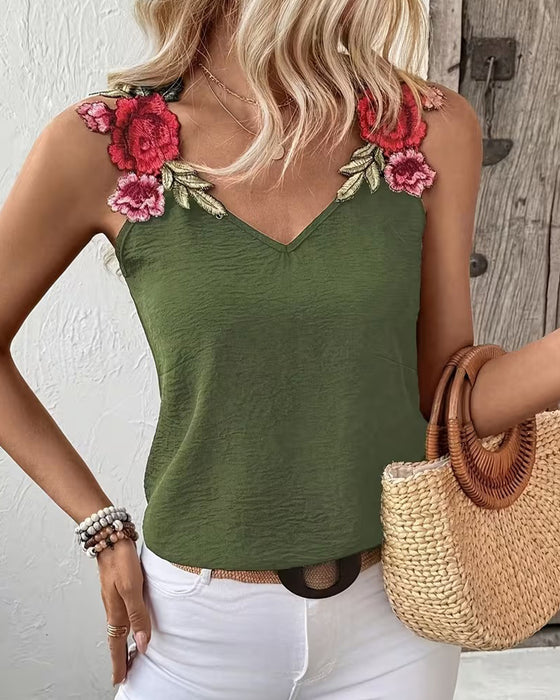 Tanktop Afslappet Blomstermønster