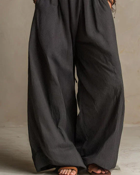 Jumpsuit Halter Kryds Ærmeløs Stribe