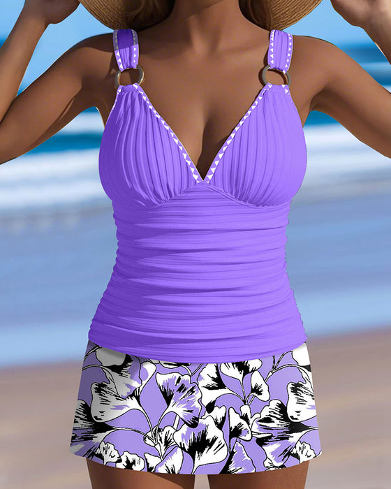 Badedragt Stribemønster Skørt