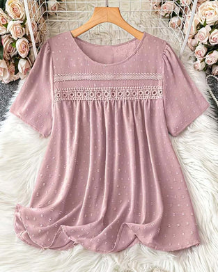 Bluse Rundhalset Mode Casual