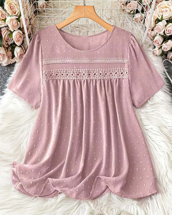 Bluse Rundhalset Mode Casual