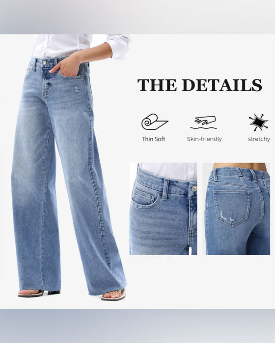 Jeans Lomme Knap Bredt Ben