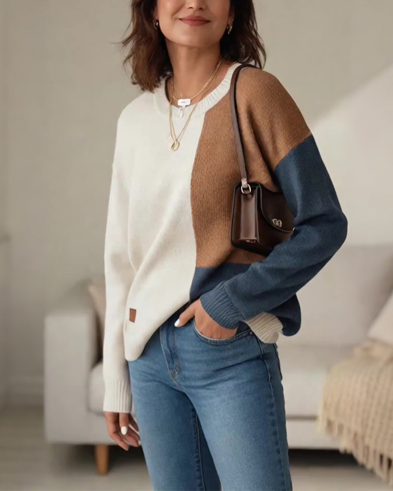 Sweater Farveblokeret Mode