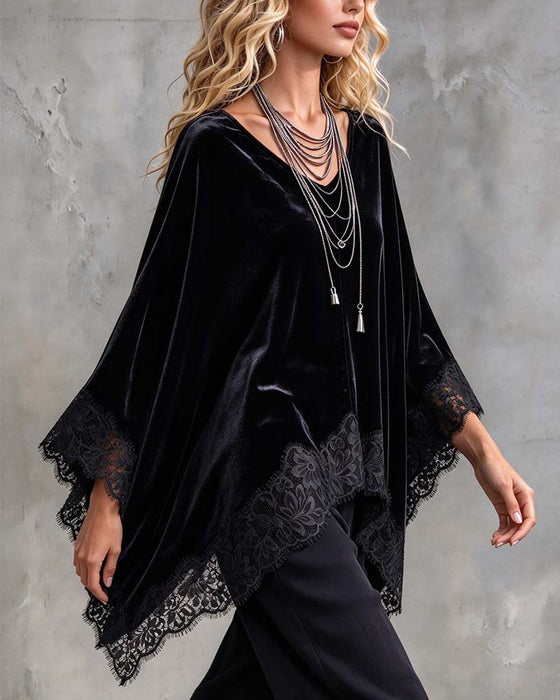 Top Klokkeærme Blonder Cape