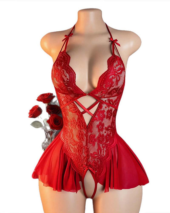 Sexy Lingerie Ensfarvet Krydsede Remme