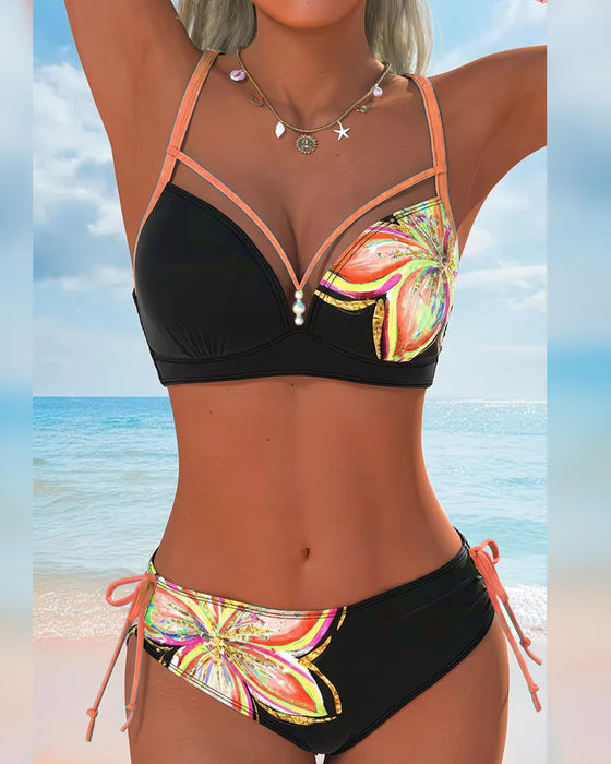 Bikini Bralette Snøring Trykt