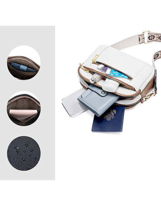 Multifunktionel crossbody-taske med lynlås