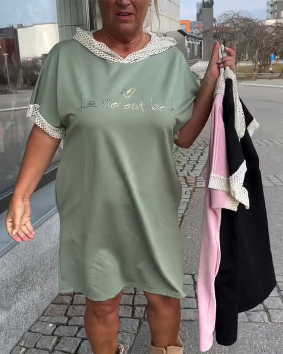 Kjole Afslappet Løs Med Hætte