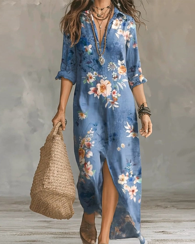 Kjole Blomstret Print Maxi