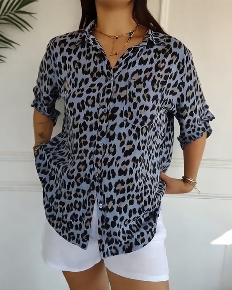 Bluser Leopardmønstrerede Mode