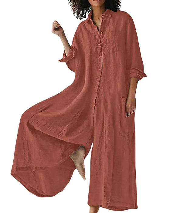Jumpsuit Slag Løs Draperet Afslappet