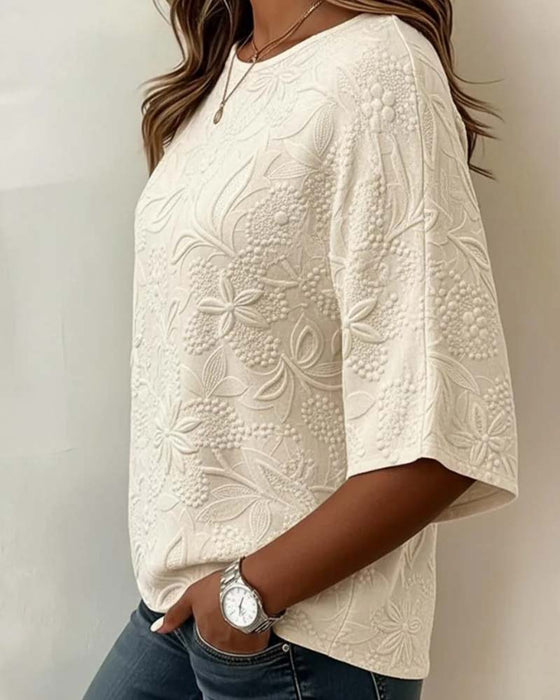 Bluse Kvinde Afslappet Blomstret