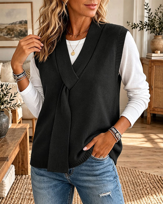 Vest Ærmeløs V-Hals Sweater