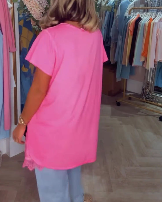 T-shirt Blonde Splejset Kort Ærme