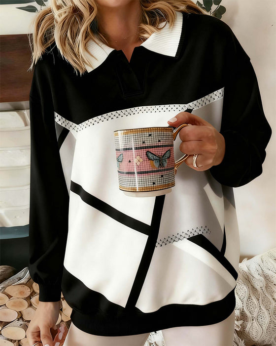 Sweatshirt med afslappet print og lange ærmer