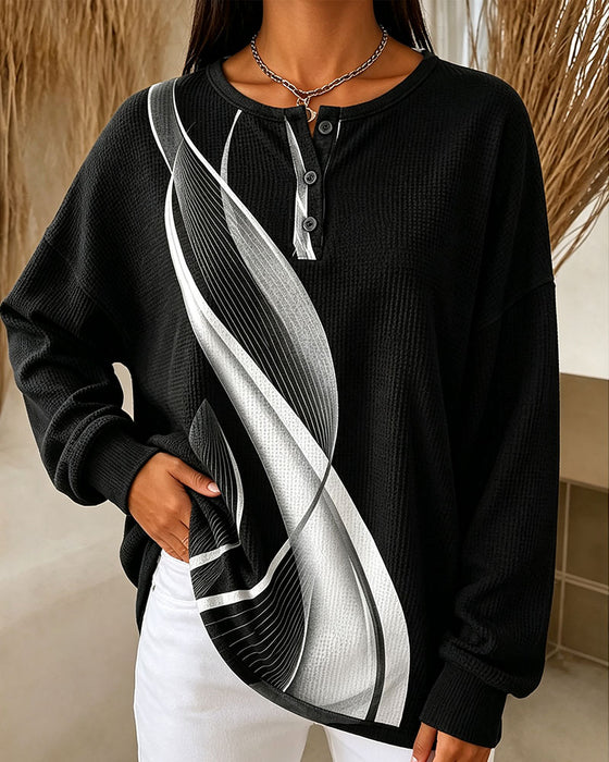 Sweatshirt Vaffel Casual Knap